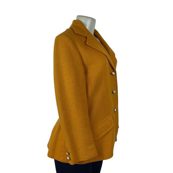 Bernhard Altmann Women’s Mustard Wool Vintage Blazer Button Closure Pockets - Picture 2 of 9